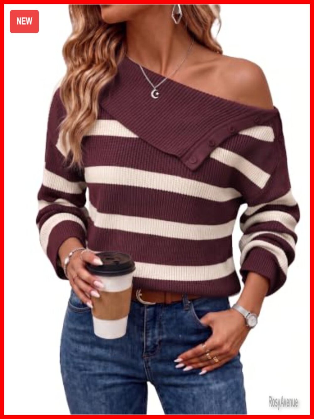 Dokotoo Striped Knit Turtleneck Sweater Oversized Bell Sleeve Pullover Fall